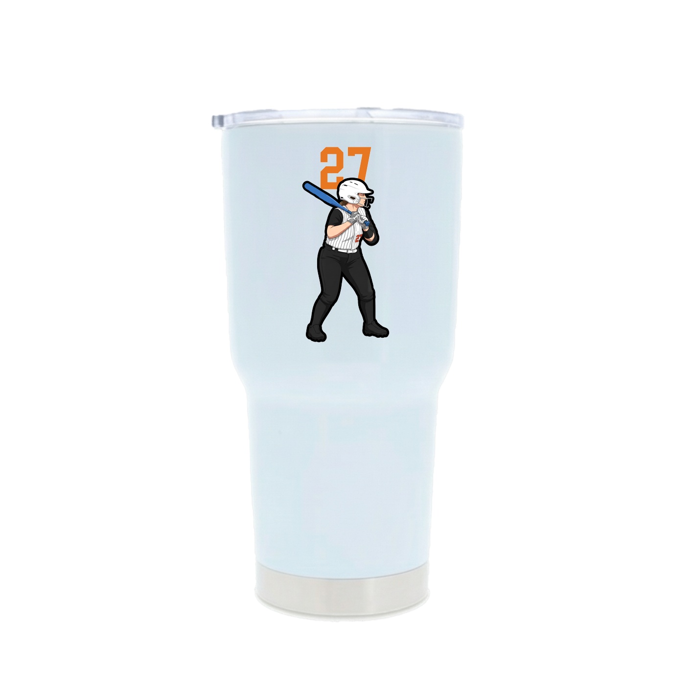 30oz Stainless Steel Tumbler — Number Top in White