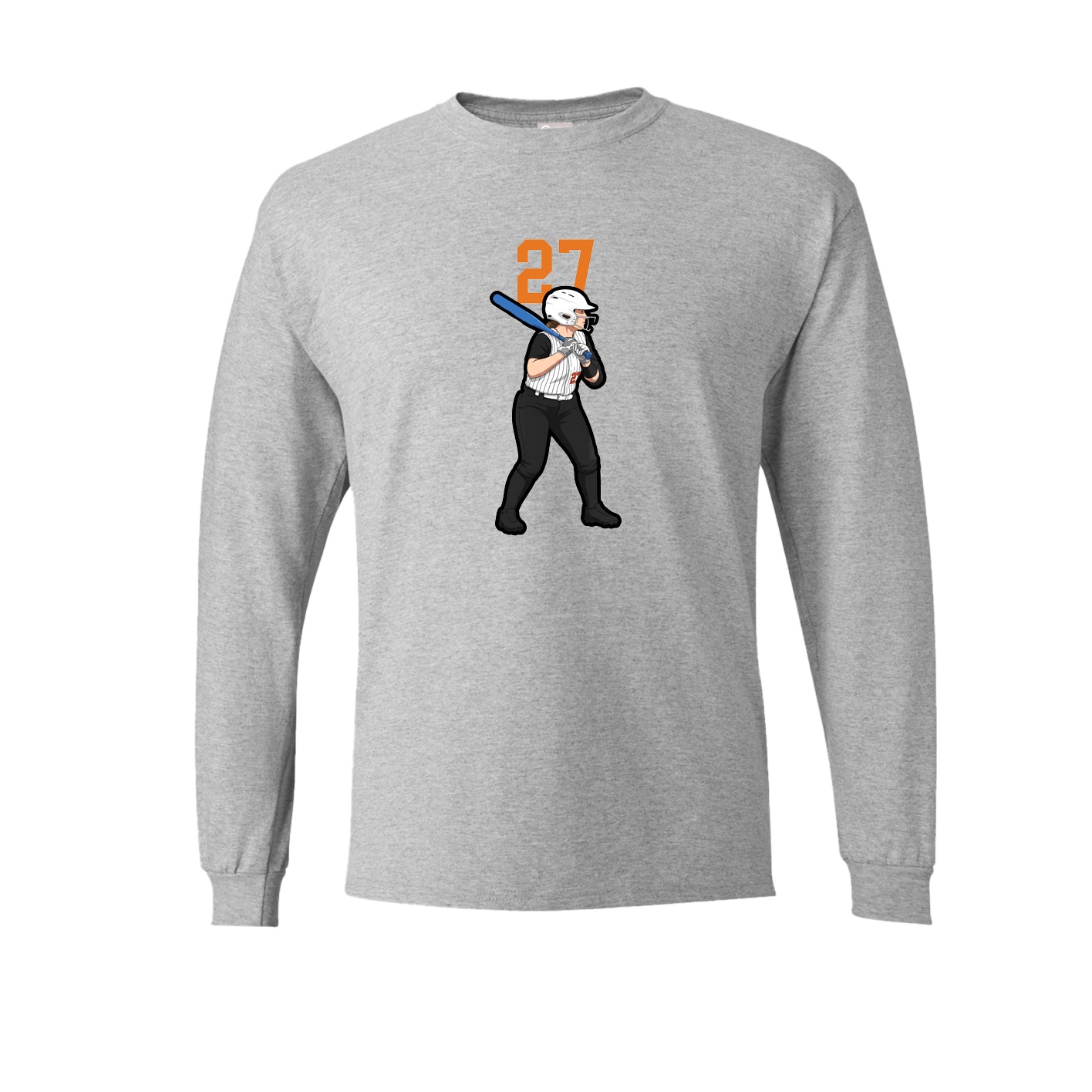 Long Sleeve Tee — Number Top in Grey