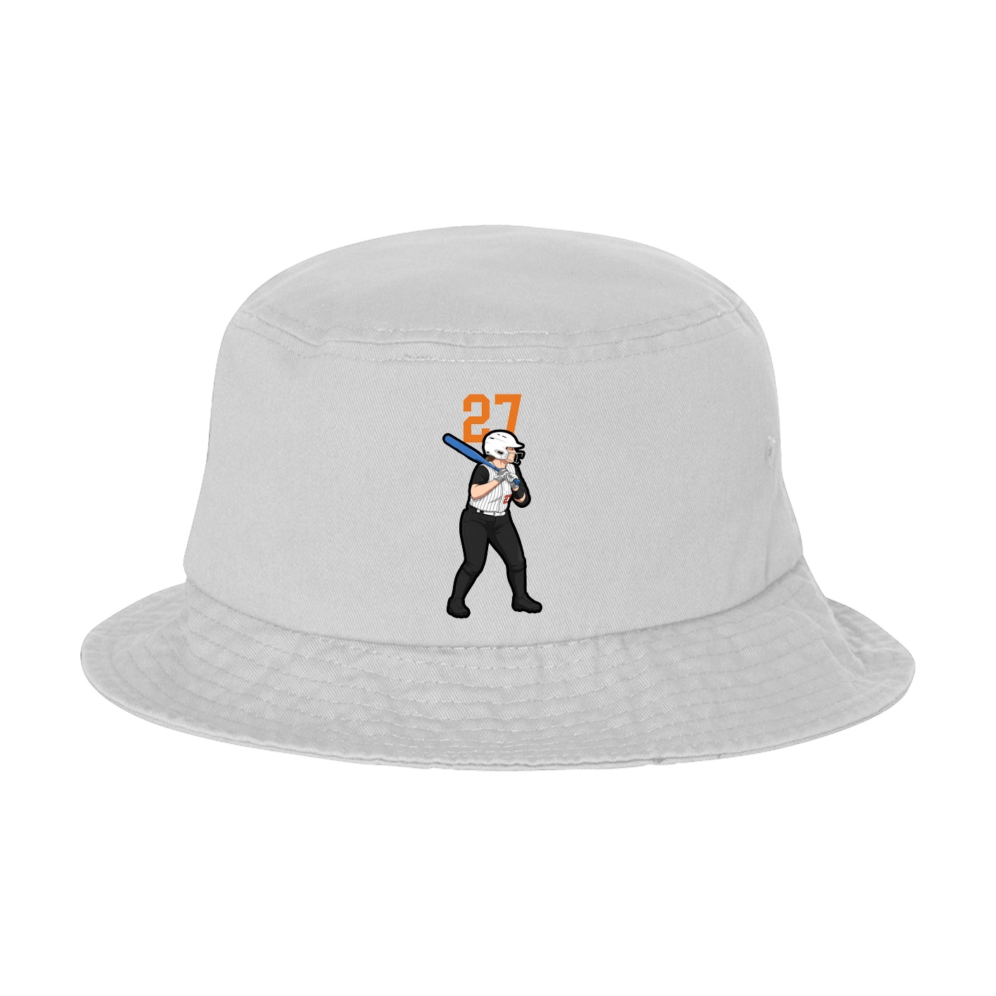 Bucket Cap — Number Top in White