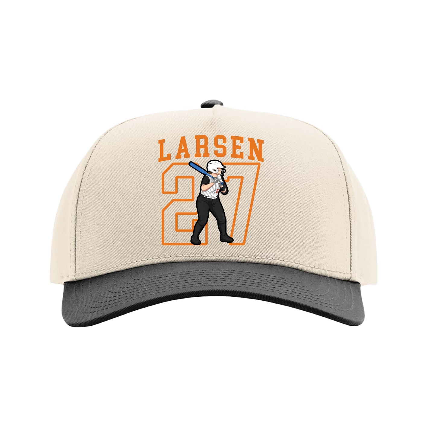 Full Fabric Five-Panel Champ Cap — Shirsey in Cream/Black