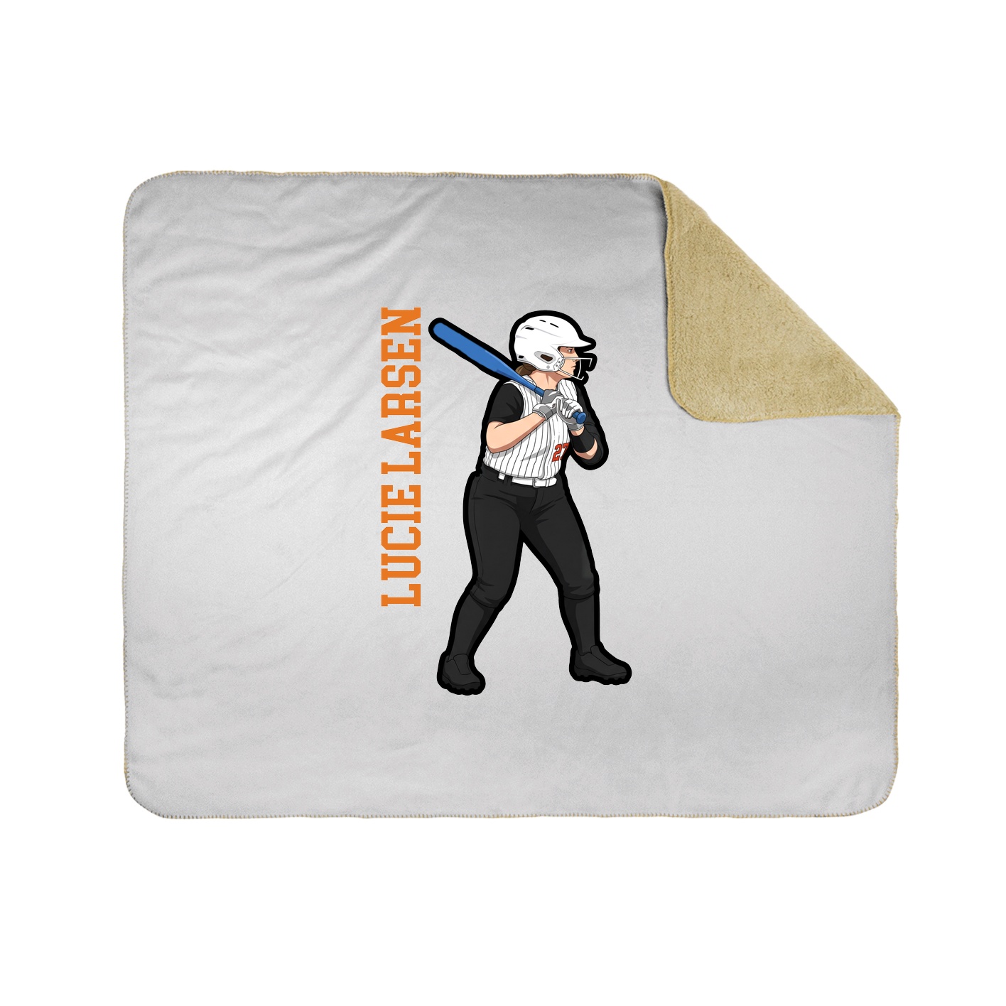 Throw Blanket — Name Vertical in White