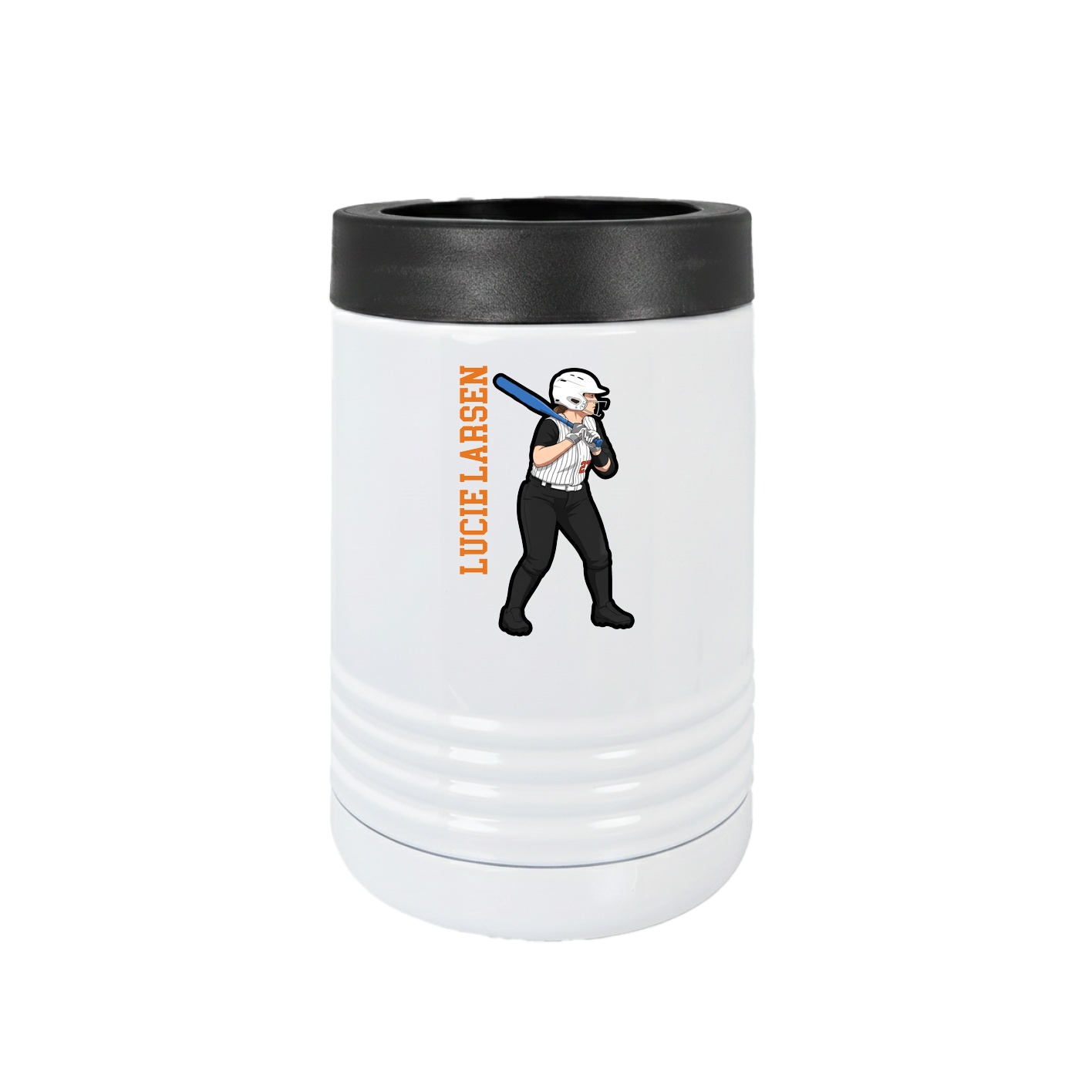 Beverage Holder — Name Vertical in White