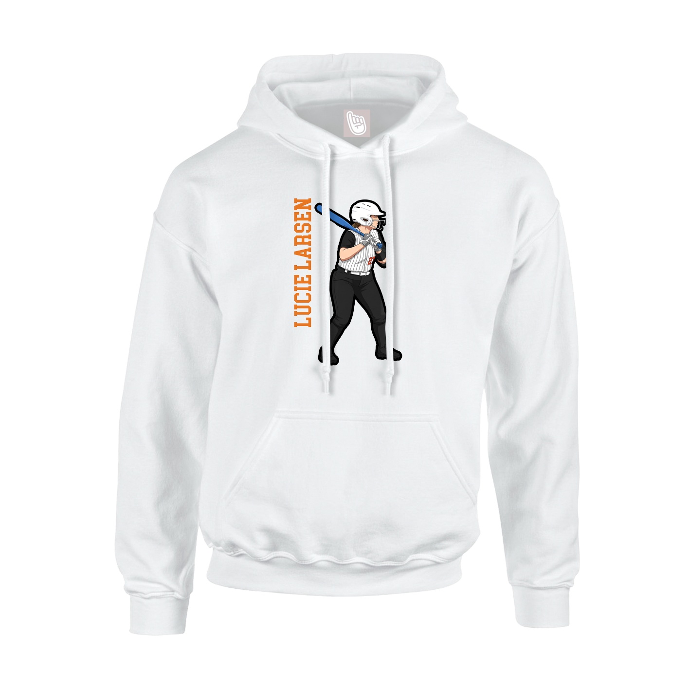 Hoodie — Name Vertical in White