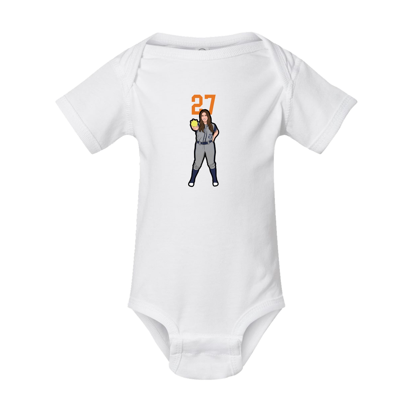 Baby Onesie — Number Top in White