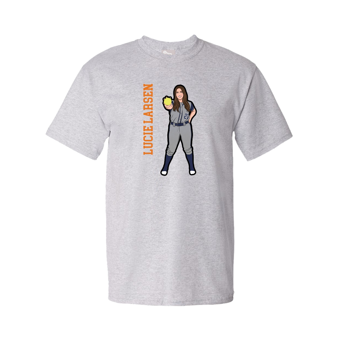 Tee — Name Vertical in Grey