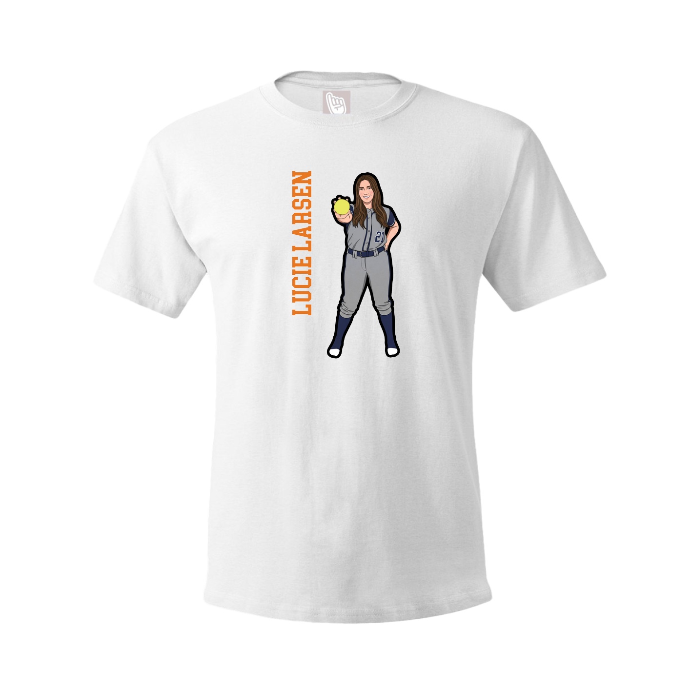 Youth Tee — Name Vertical in White
