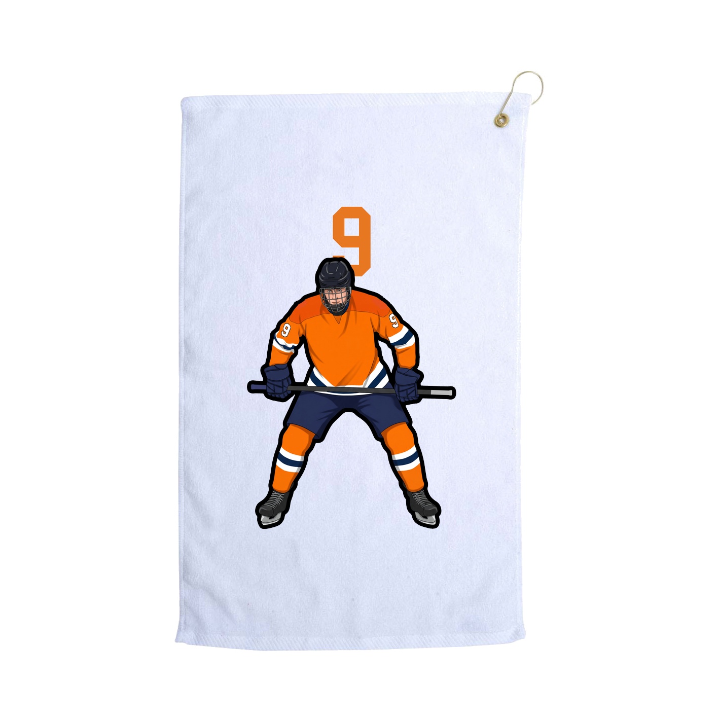 Golf Towel — Number Top in White