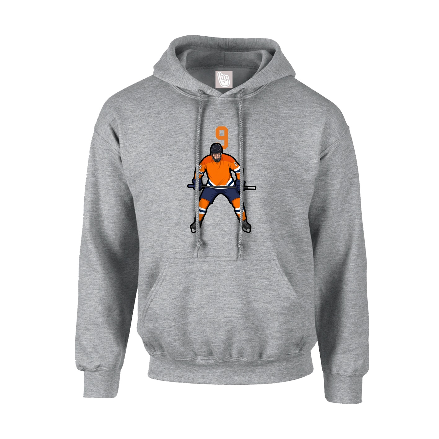 Hoodie — Number Top in Grey