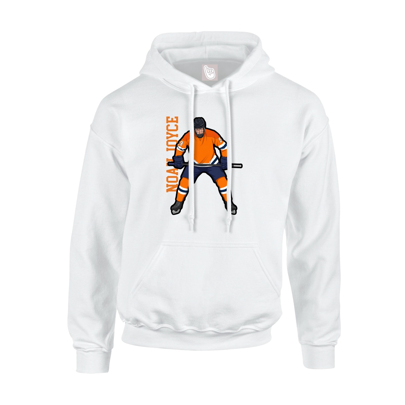 Youth Hoodie — Name Vertical in White