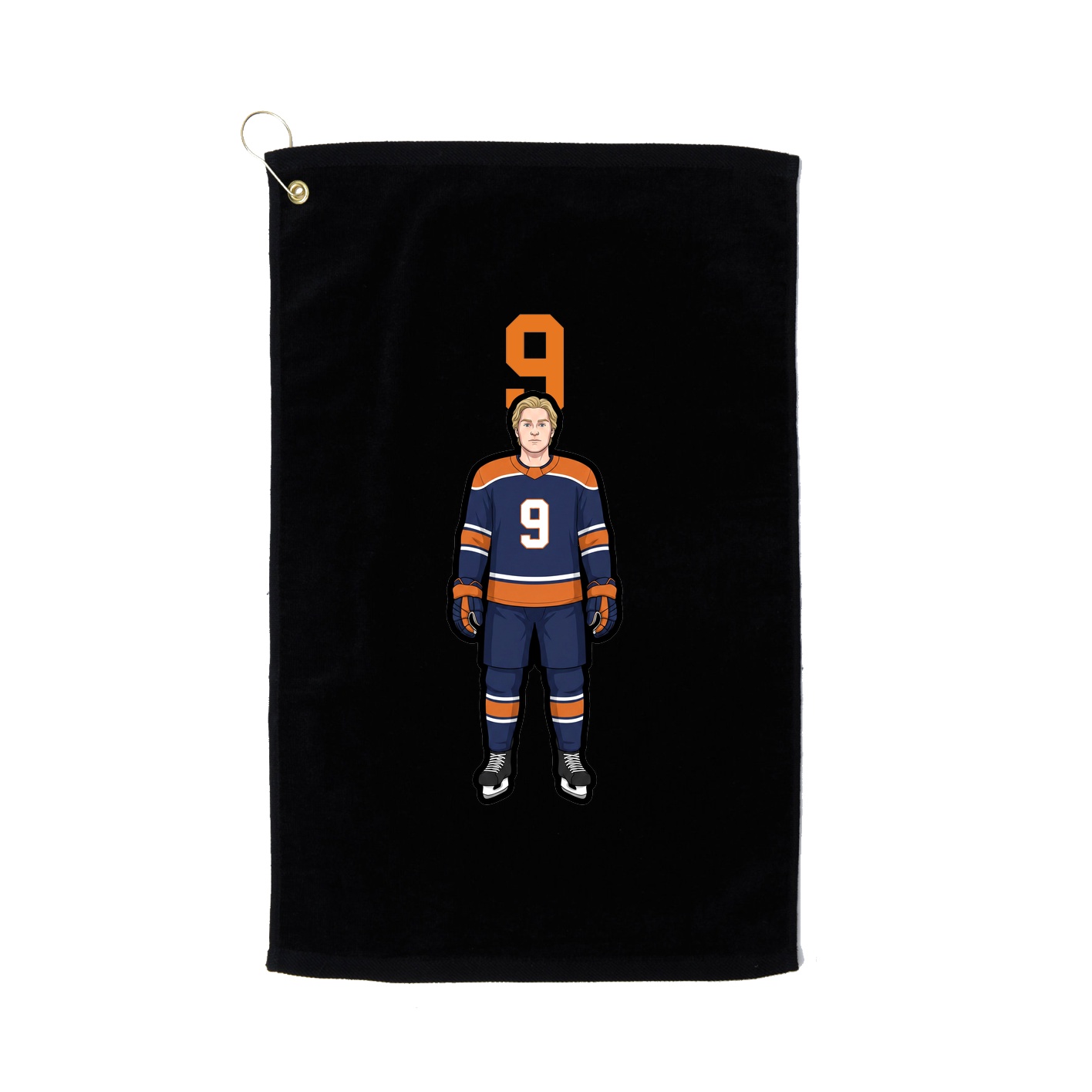 Golf Towel — Number Top in Black
