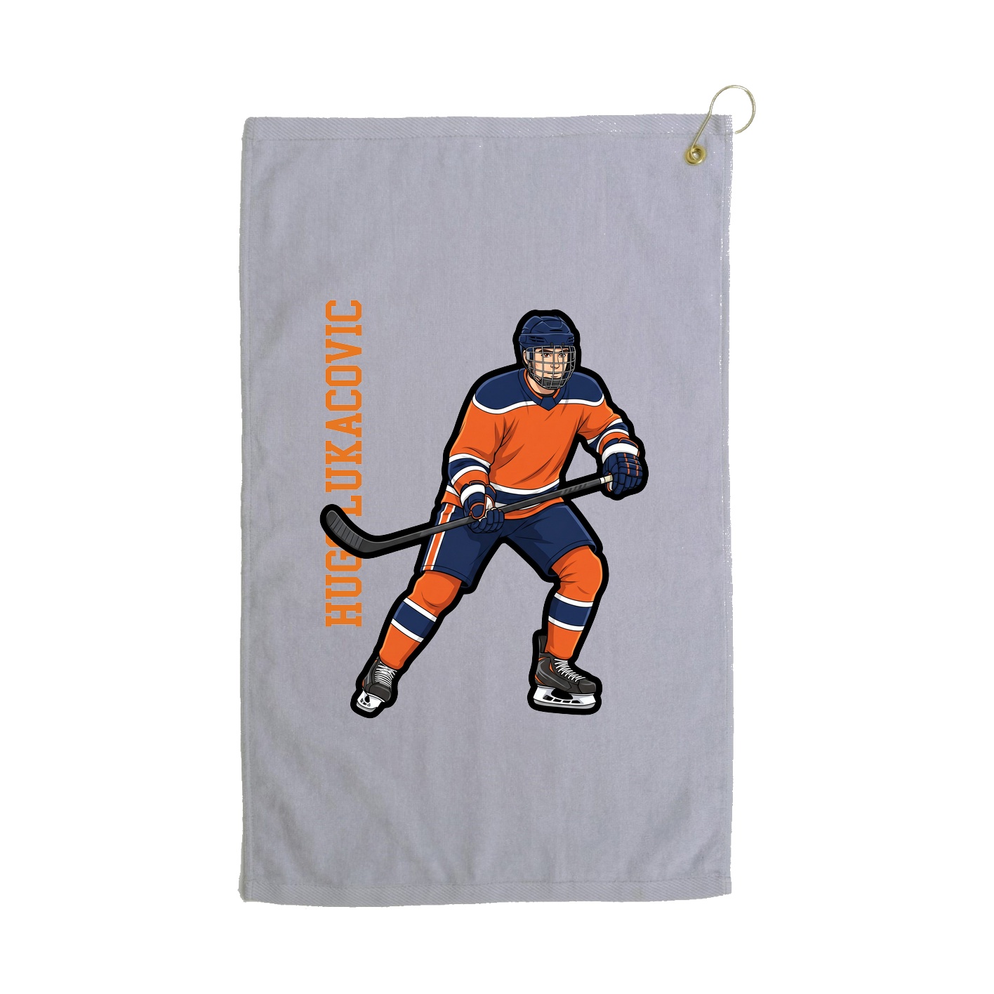 Golf Towel — Name Vertical in Grey