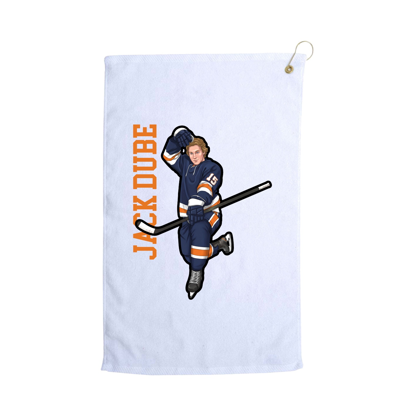 Golf Towel — Name Vertical in White