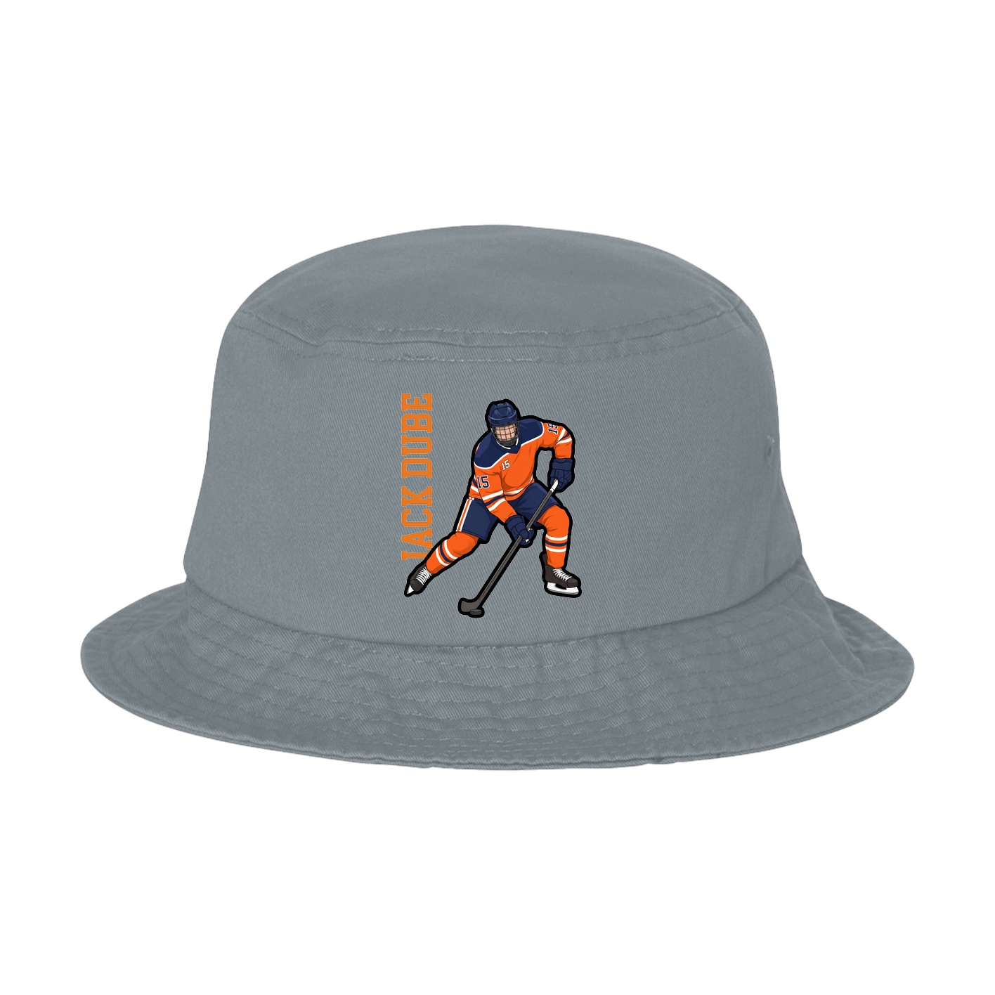 Bucket Cap — Name Vertical in Grey
