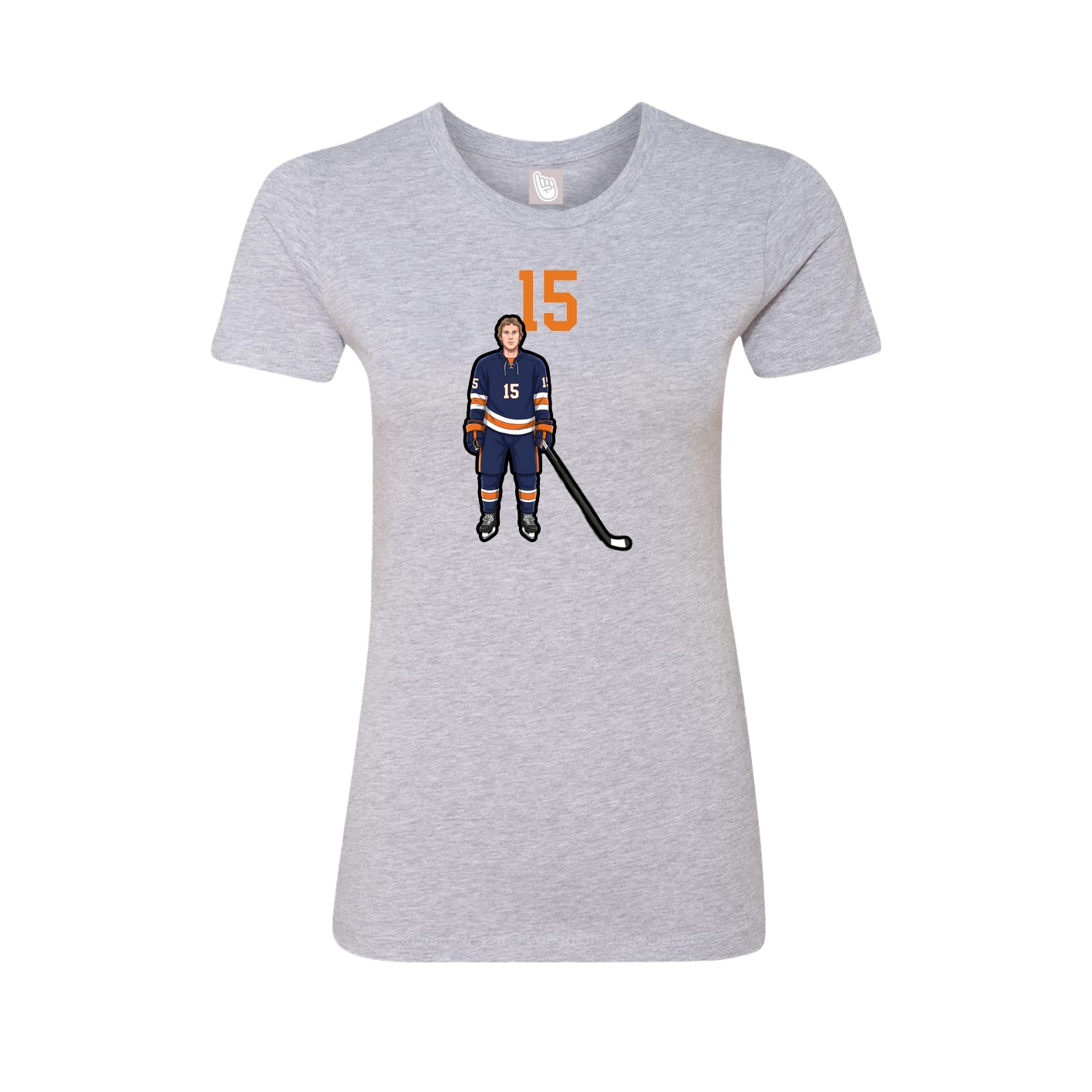 Fitted Women's Tee — Number Top in Grey