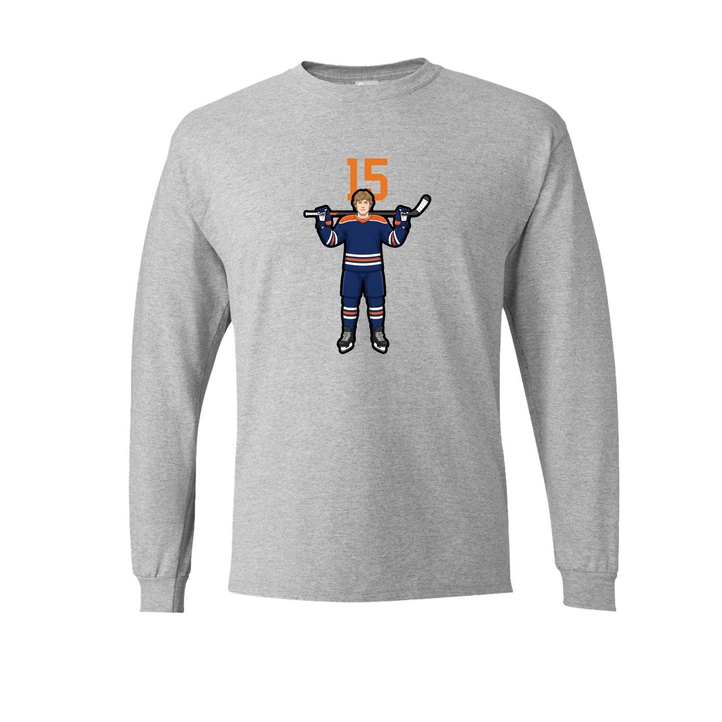 Long Sleeve Tee — Number Top in Grey