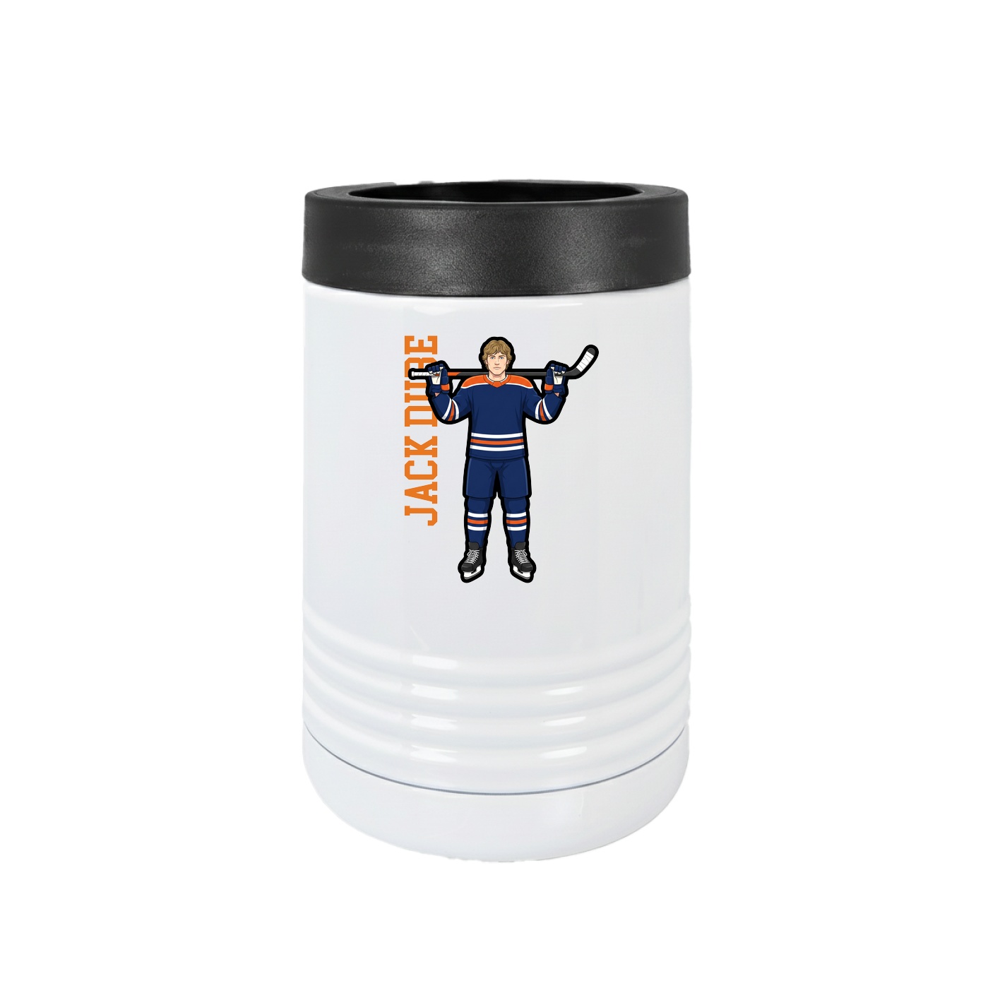 Beverage Holder — Name Vertical in White