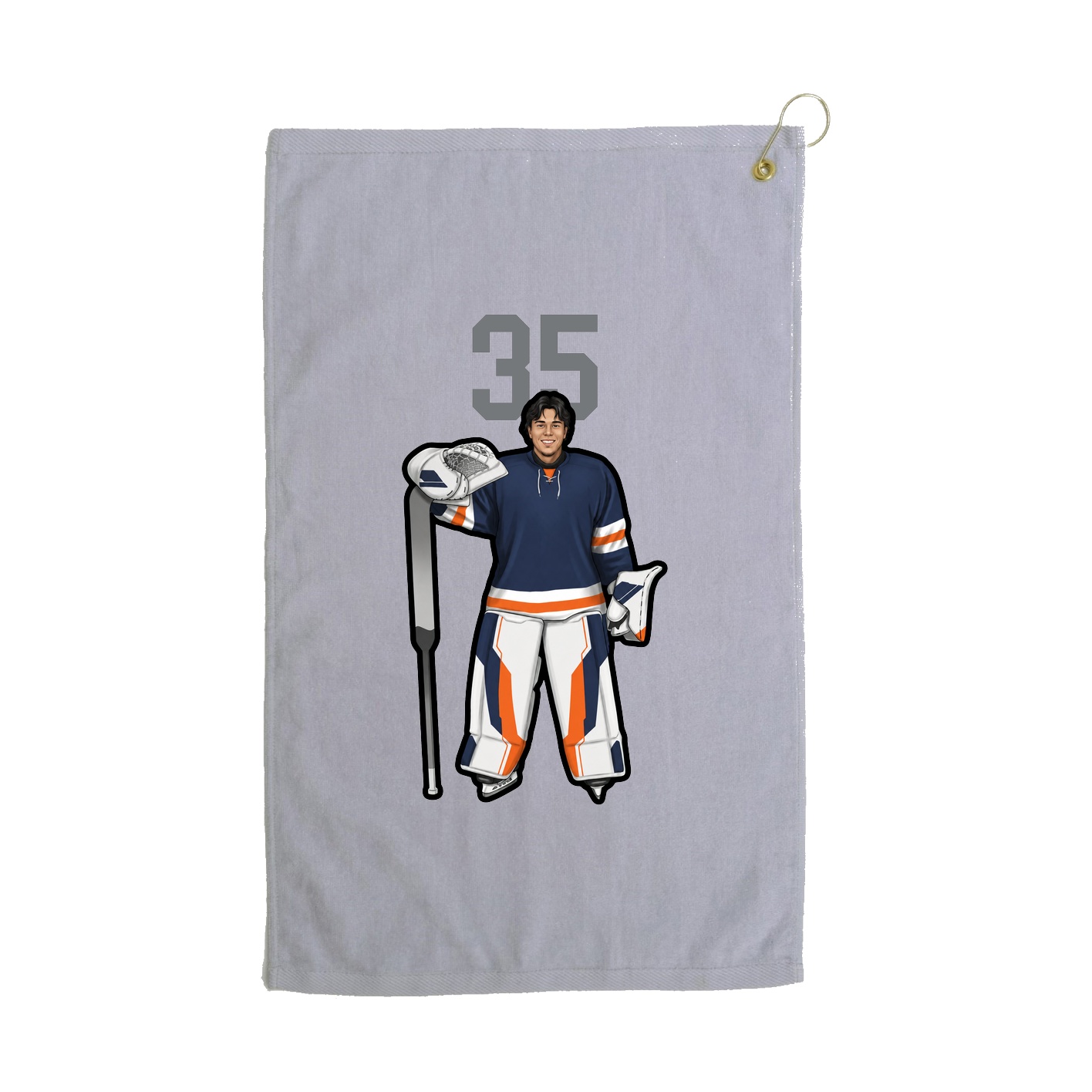 Golf Towel — Number Top in Grey