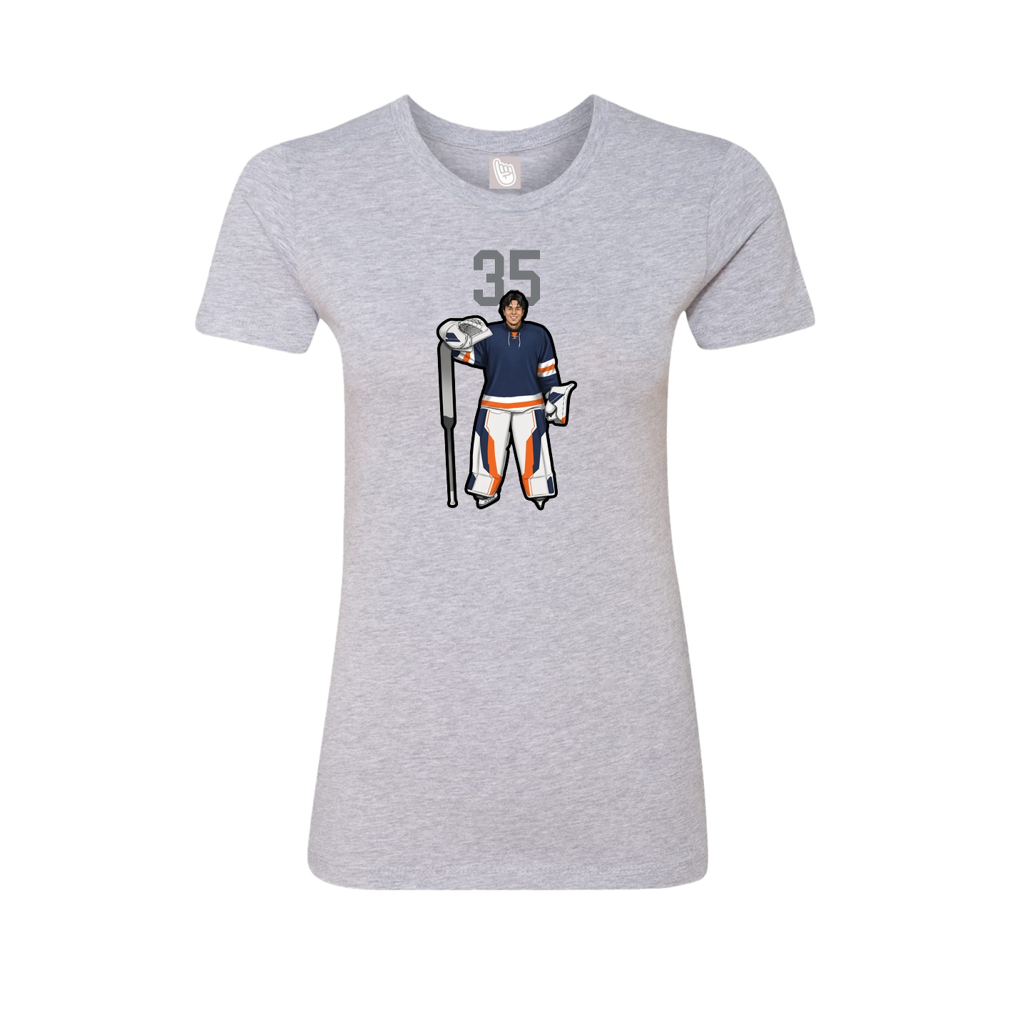 Fitted Women's Tee — Number Top in Grey
