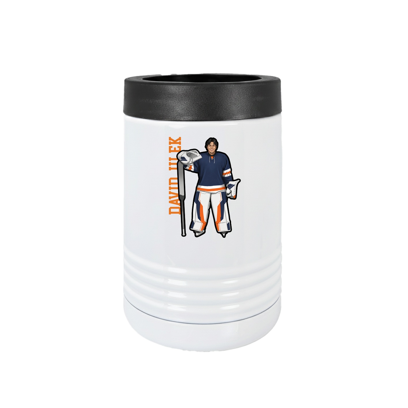 Beverage Holder — Name Vertical in White