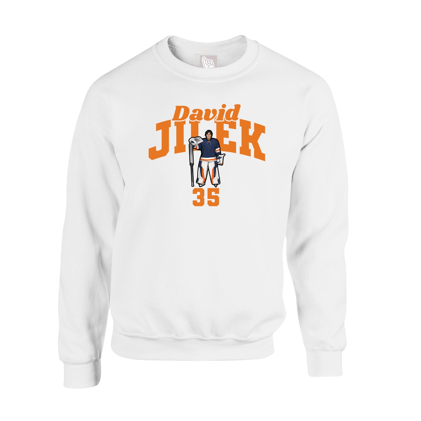 Fleece Crew — Signature Arch in White