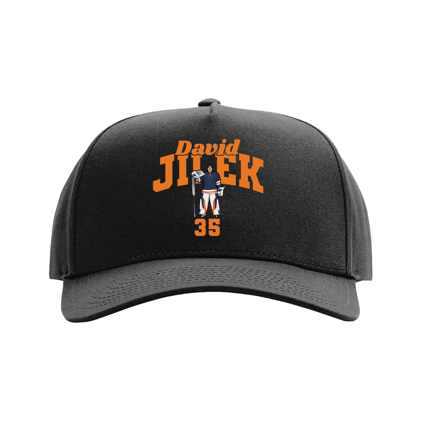 Full Fabric Five-Panel Champ Cap — Signature Arch in Black