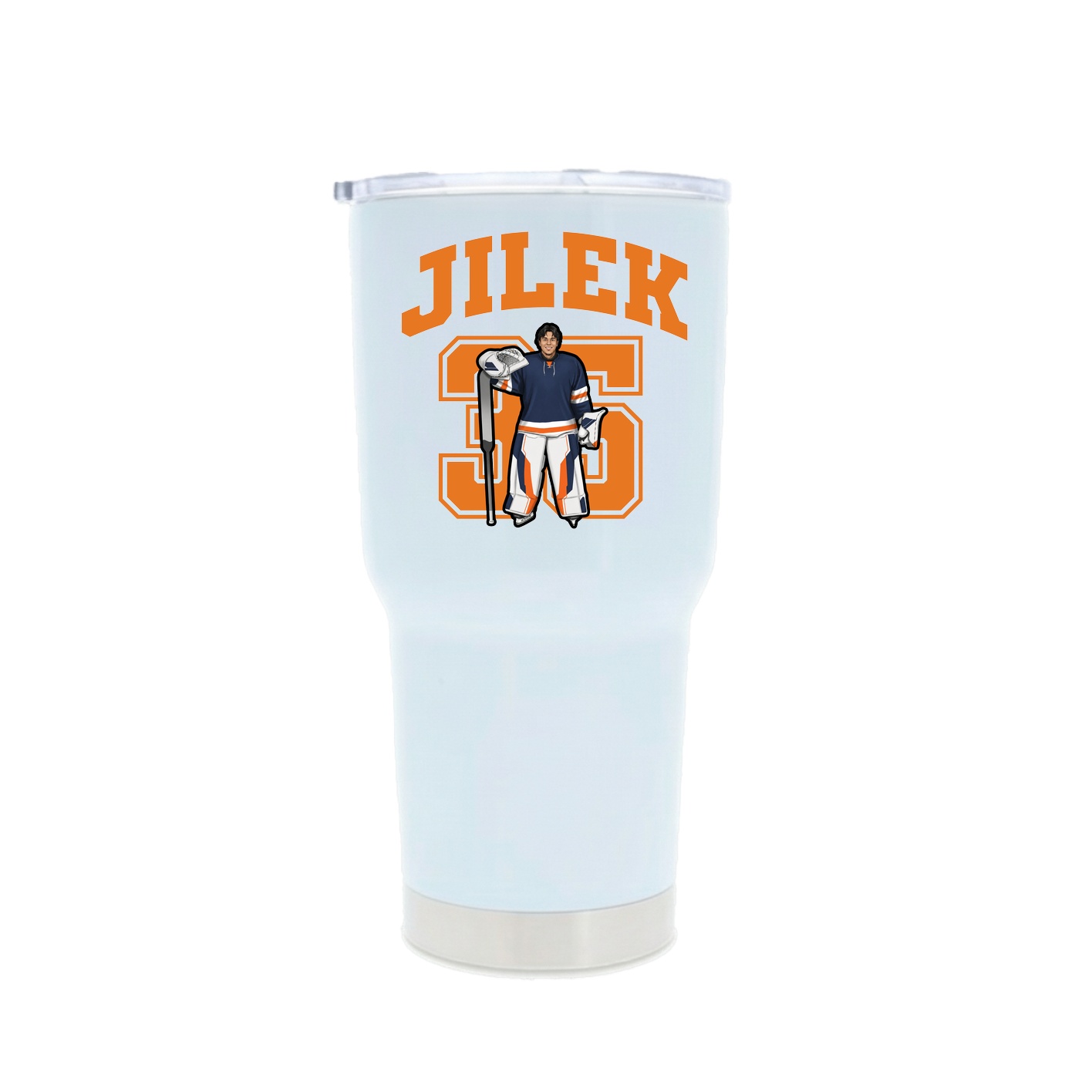 30oz Stainless Steel Tumbler — Number in White