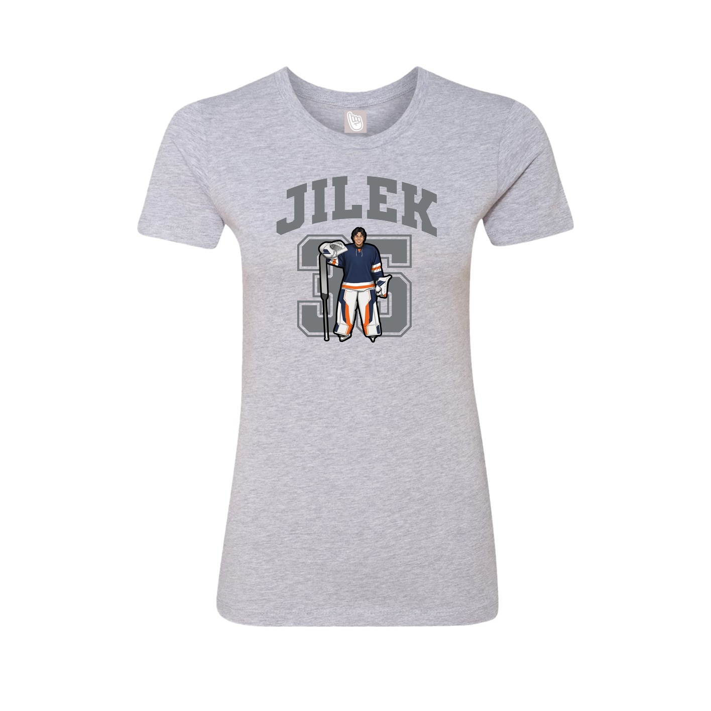 Fitted Women's Tee — Number in Grey