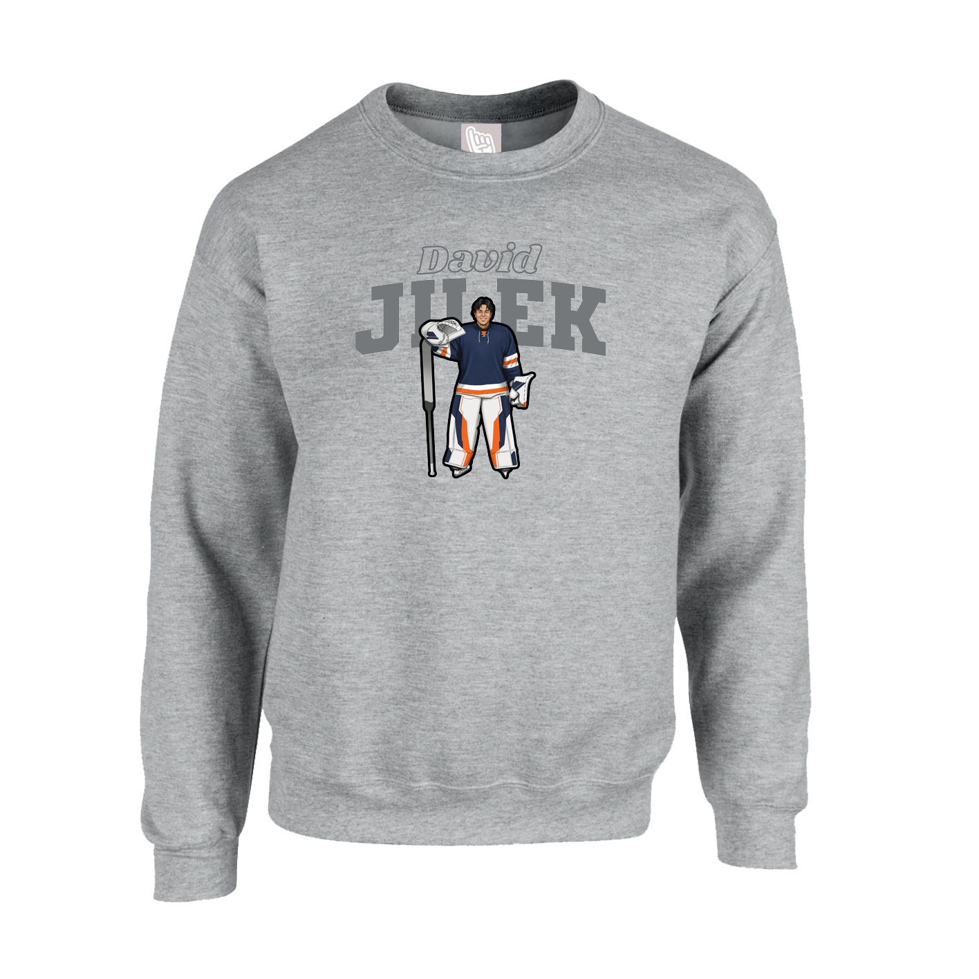 Fleece Crew — Name Arch in Grey