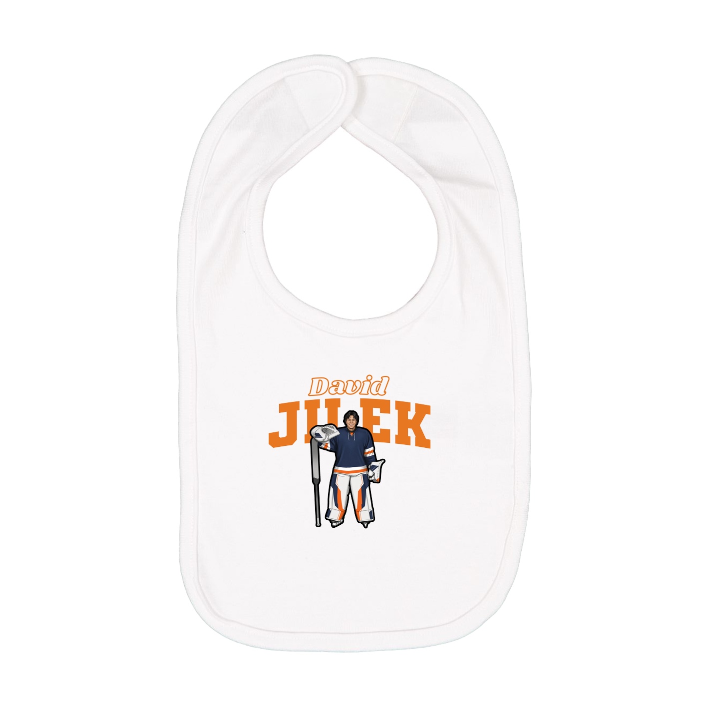 Infant Bib — Name Arch in White