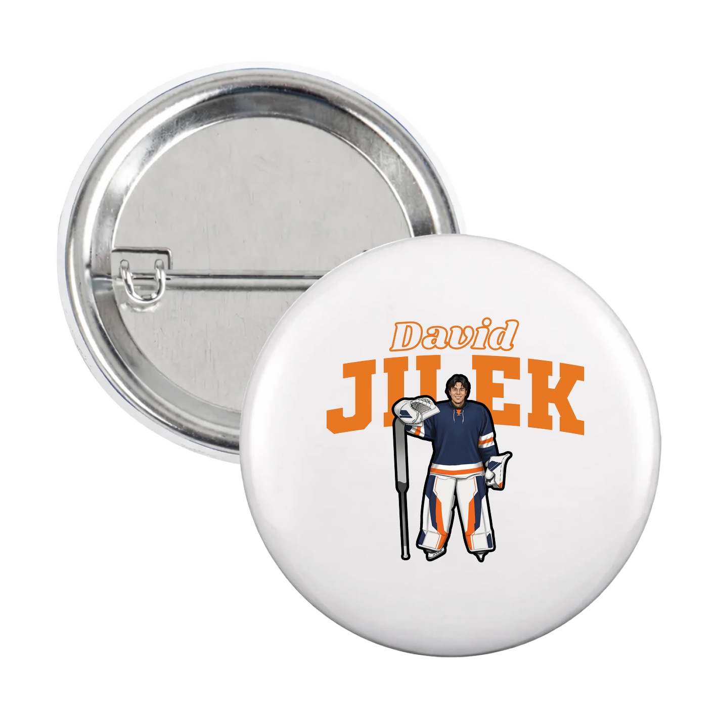 Game Day Button — Name Arch in White