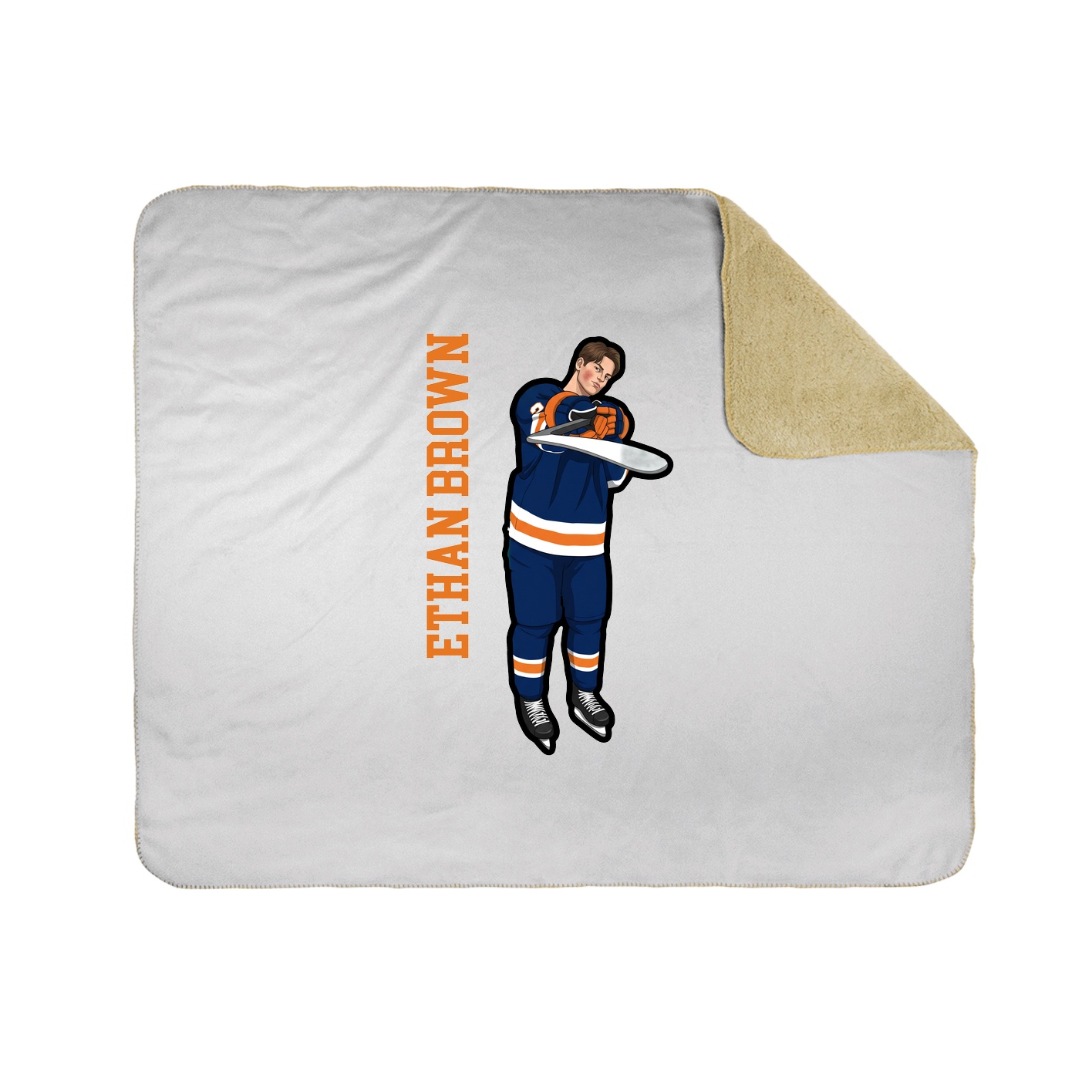Throw Blanket — Name Vertical in White