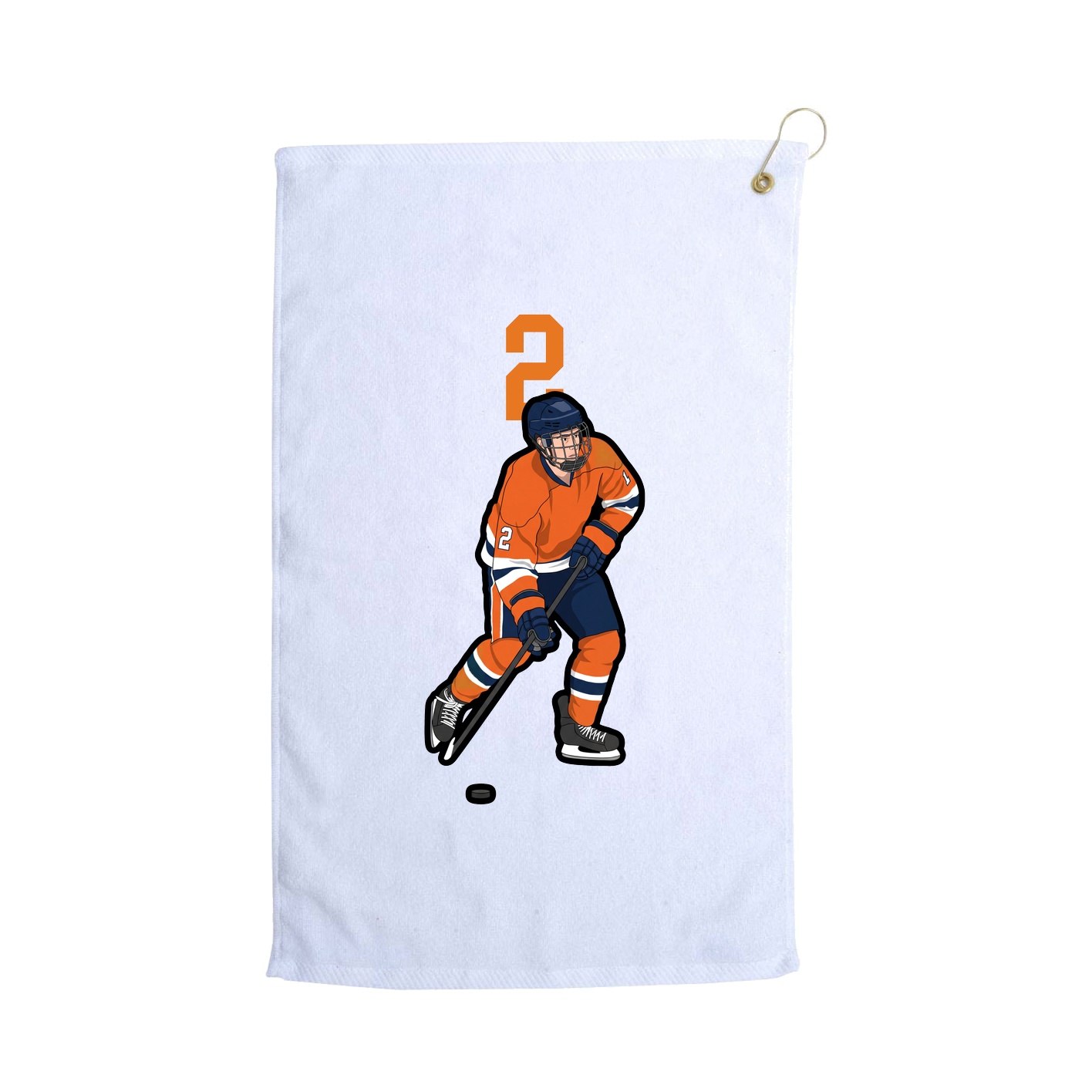 Golf Towel — Number Top in White
