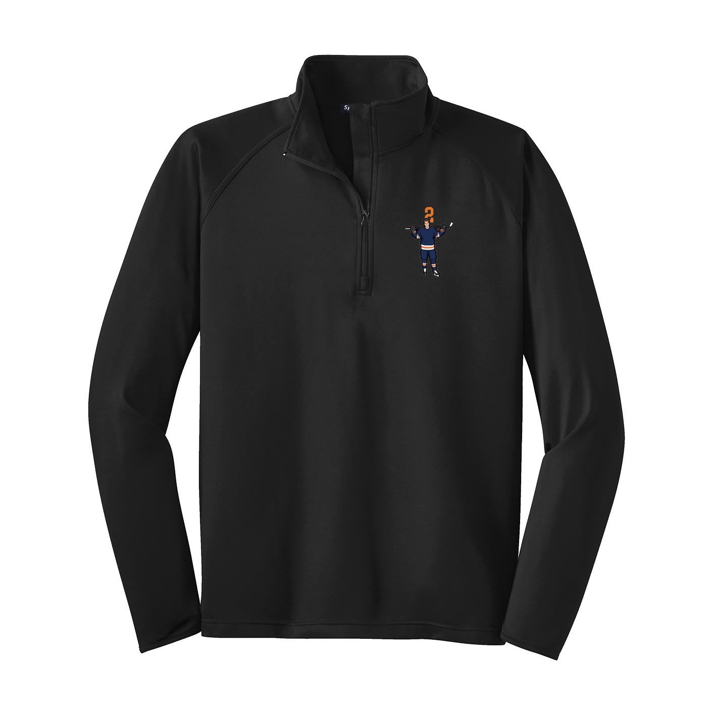 Q-Zip Pullover — Number Top in Black