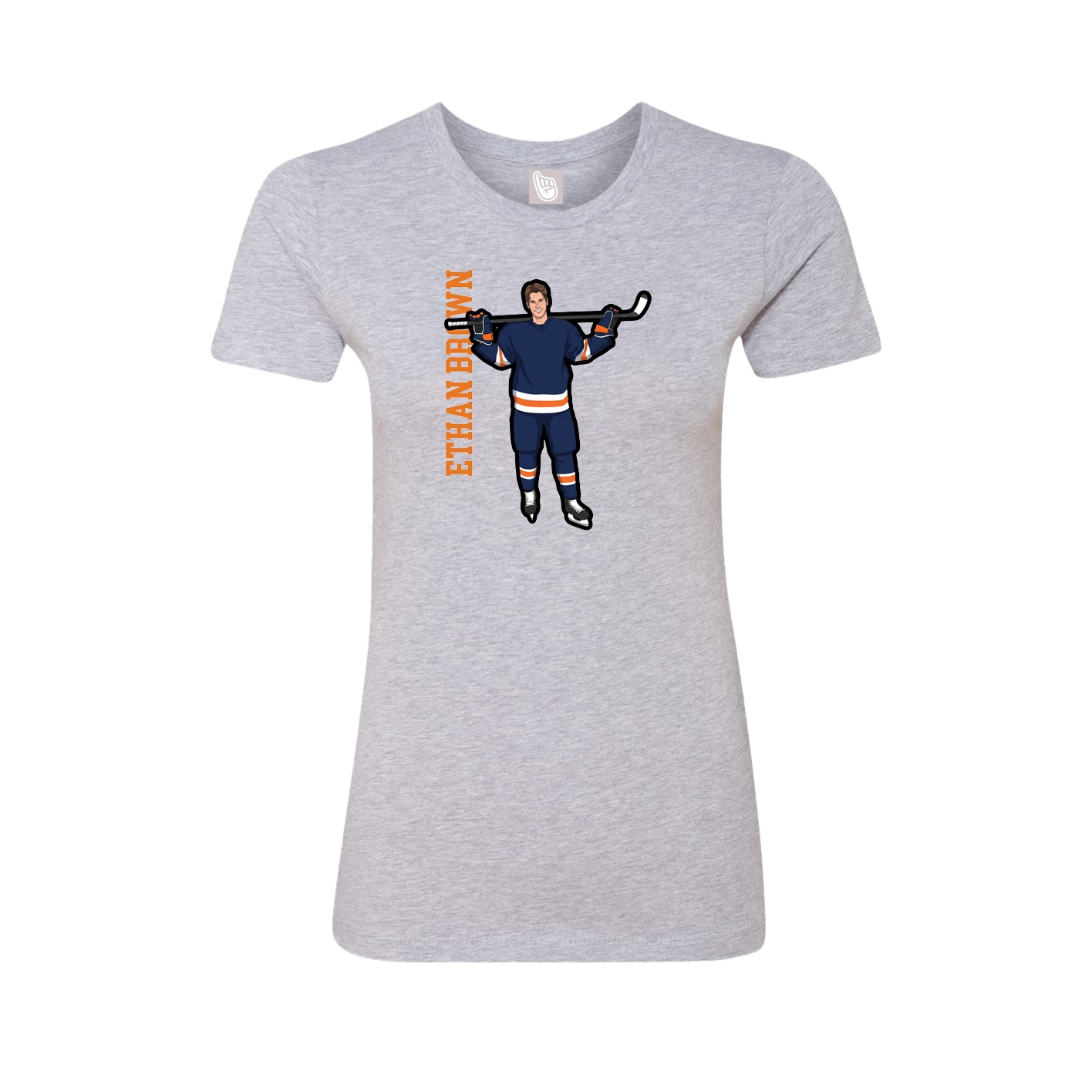 Womens Tee — Name Vertical in Grey