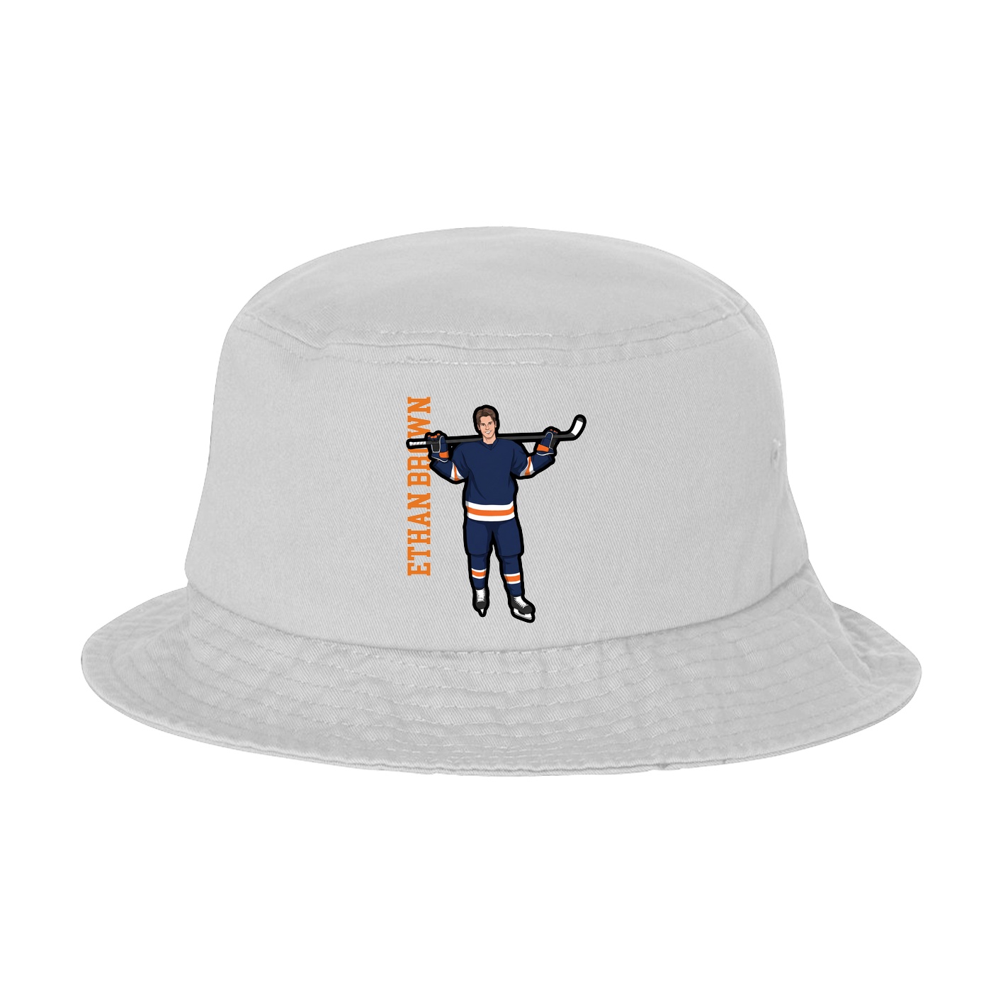 Bucket Cap — Name Vertical in White