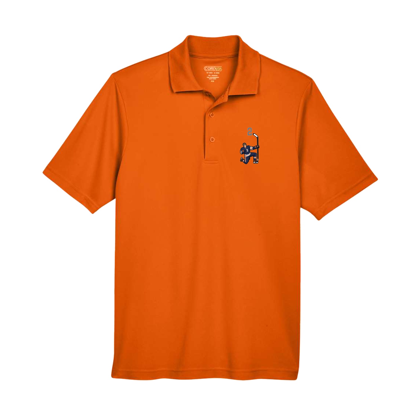 Performance Polo — Number Top in Orange
