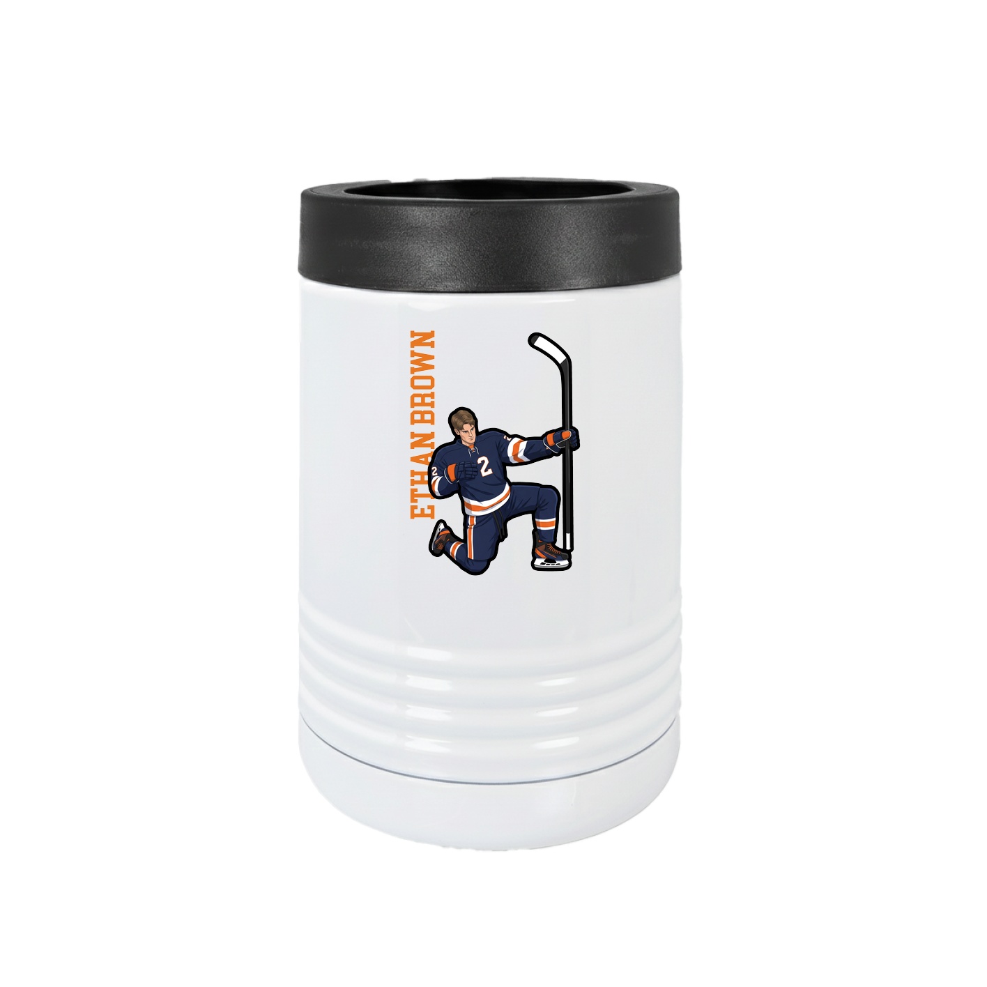 Beverage Holder — Name Vertical in White