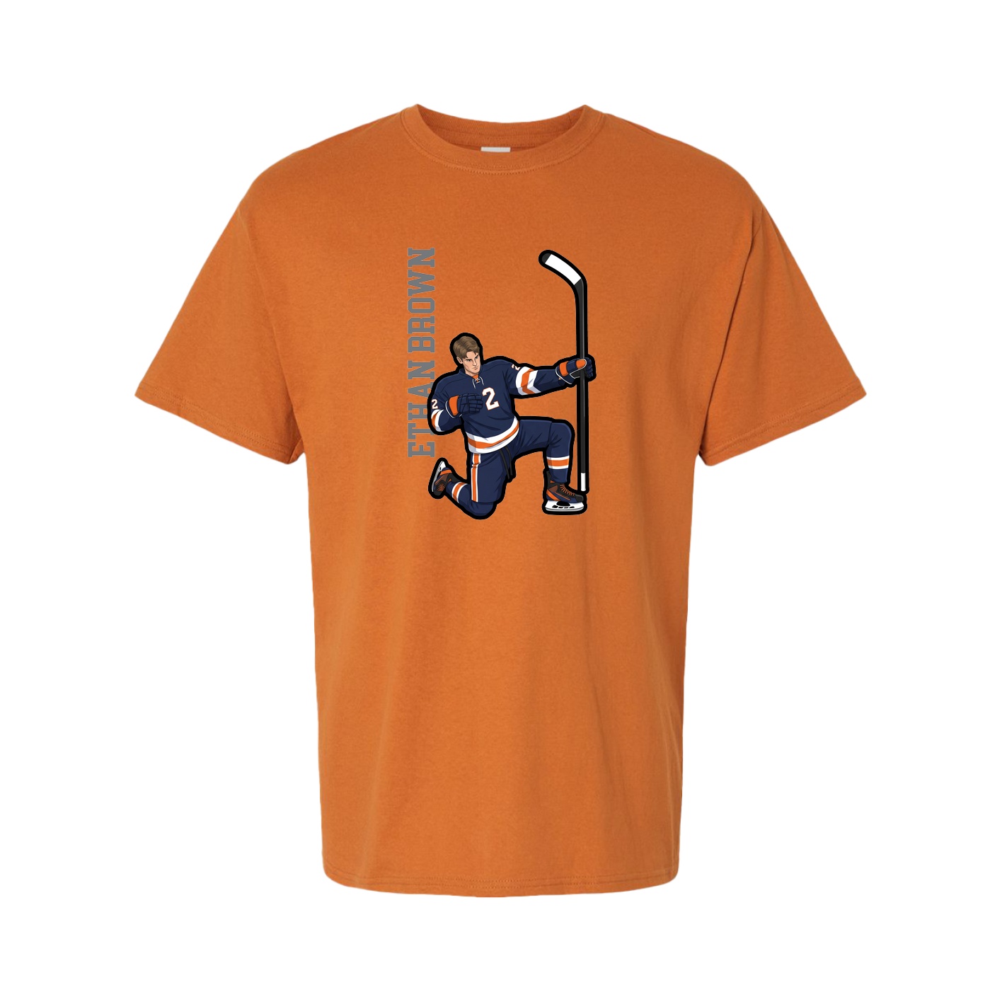 Tee — Name Vertical in Orange