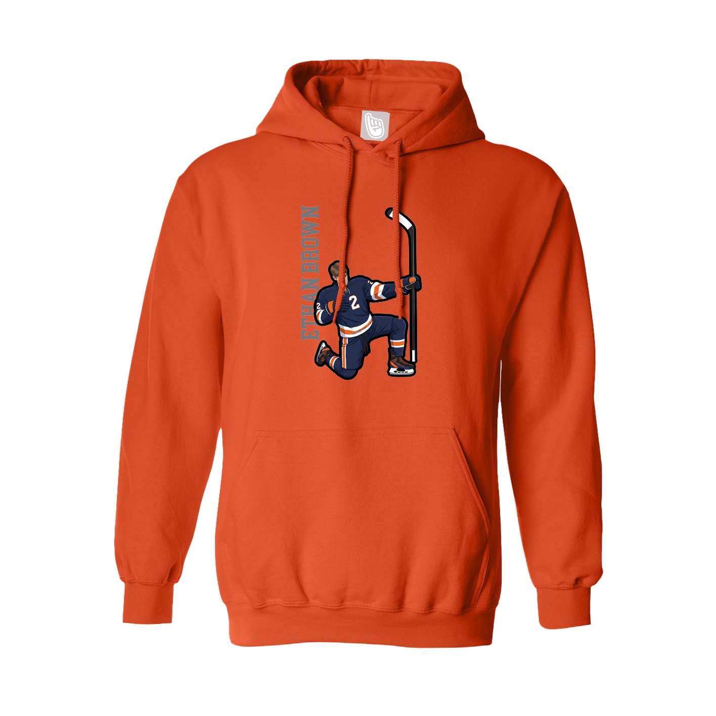 Hoodie — Name Vertical in Orange