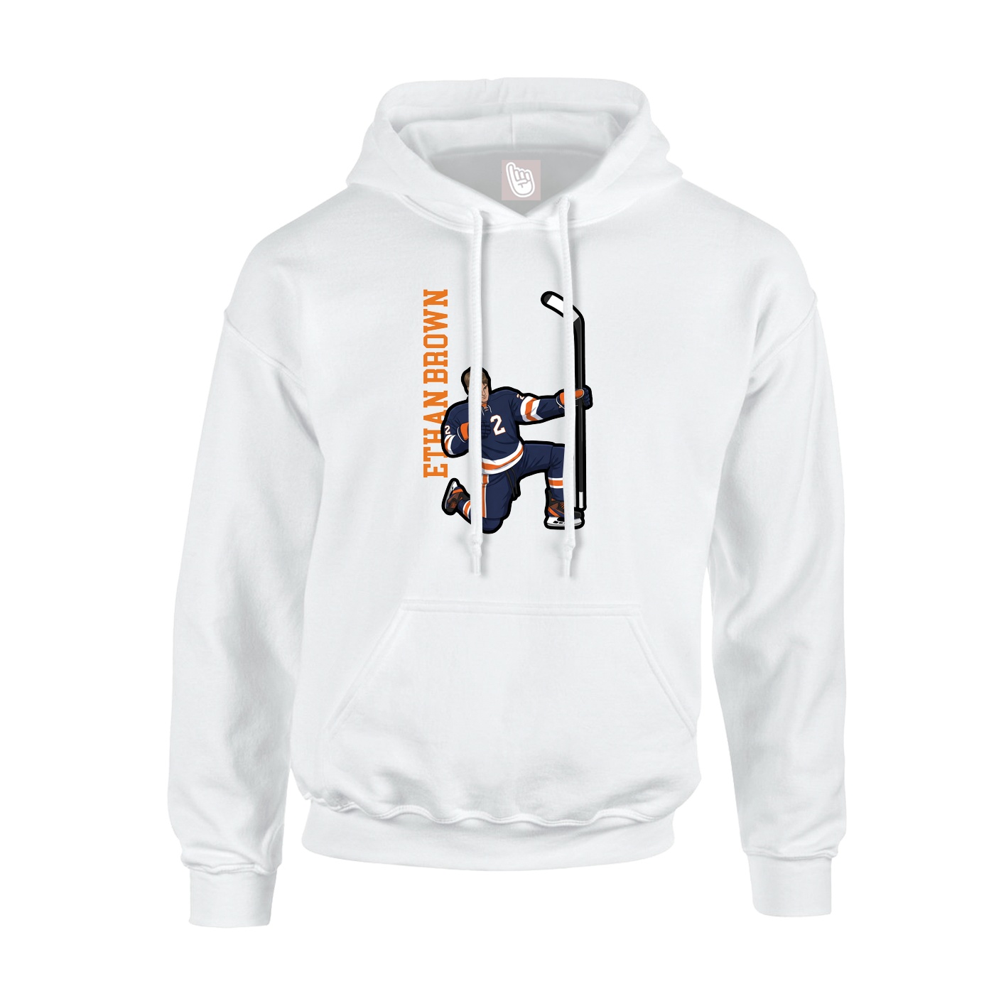Youth Hoodie — Name Vertical in White