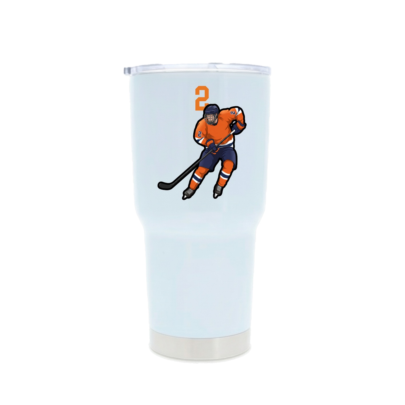 30oz Stainless Steel Tumbler — Number Top in White