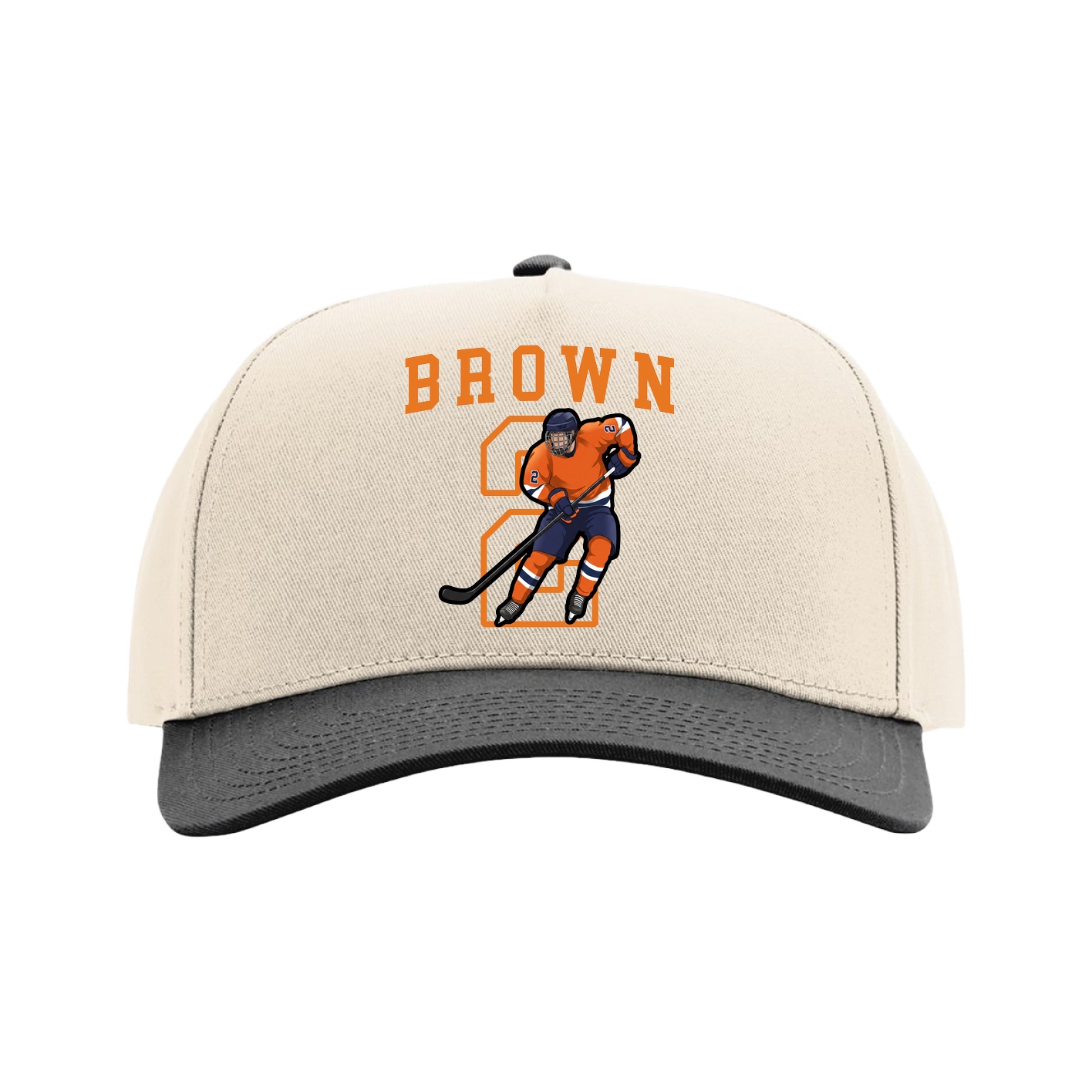 Full Fabric Five-Panel Champ Cap — Shirsey in Cream/Black