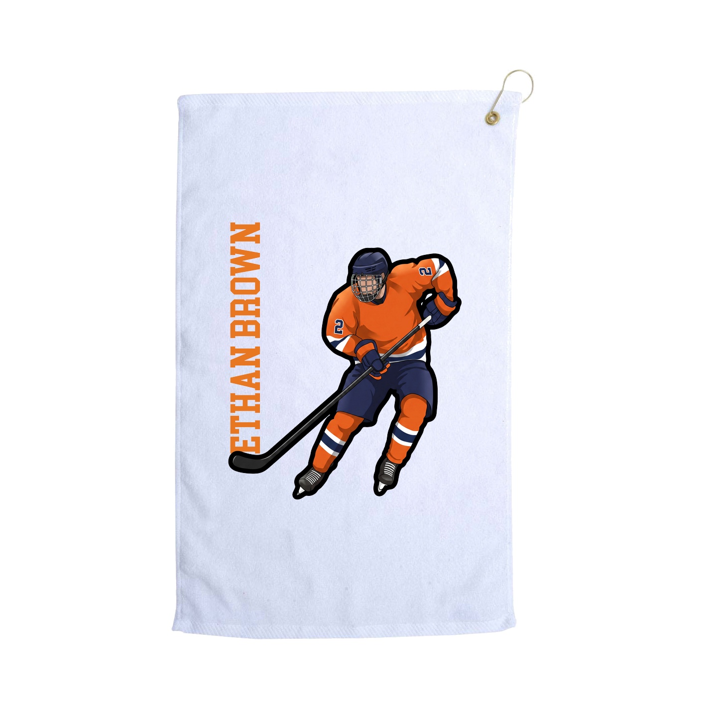 Golf Towel — Name Vertical in White
