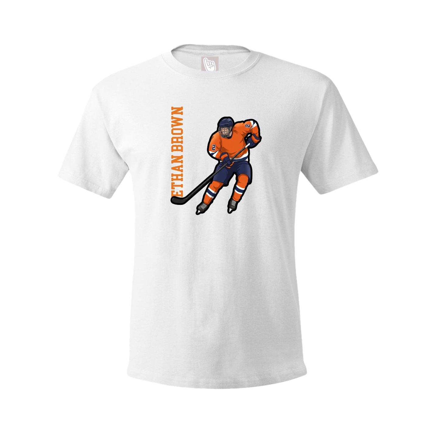 Tee — Name Vertical in White