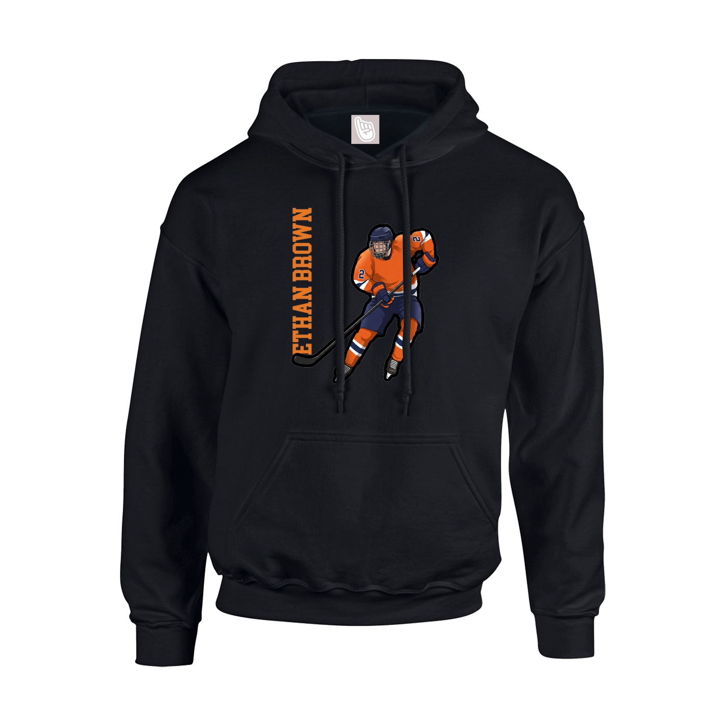 Hoodie — Name Vertical in Black