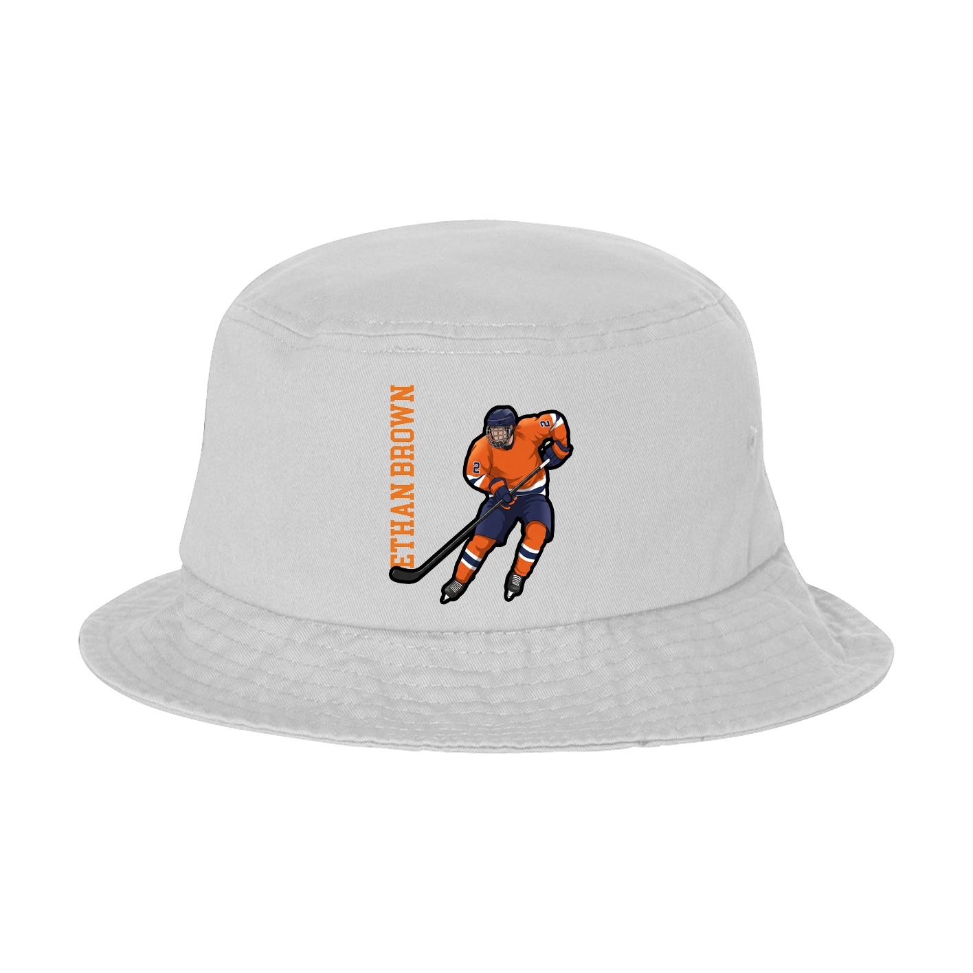 Bucket Cap — Name Vertical in White