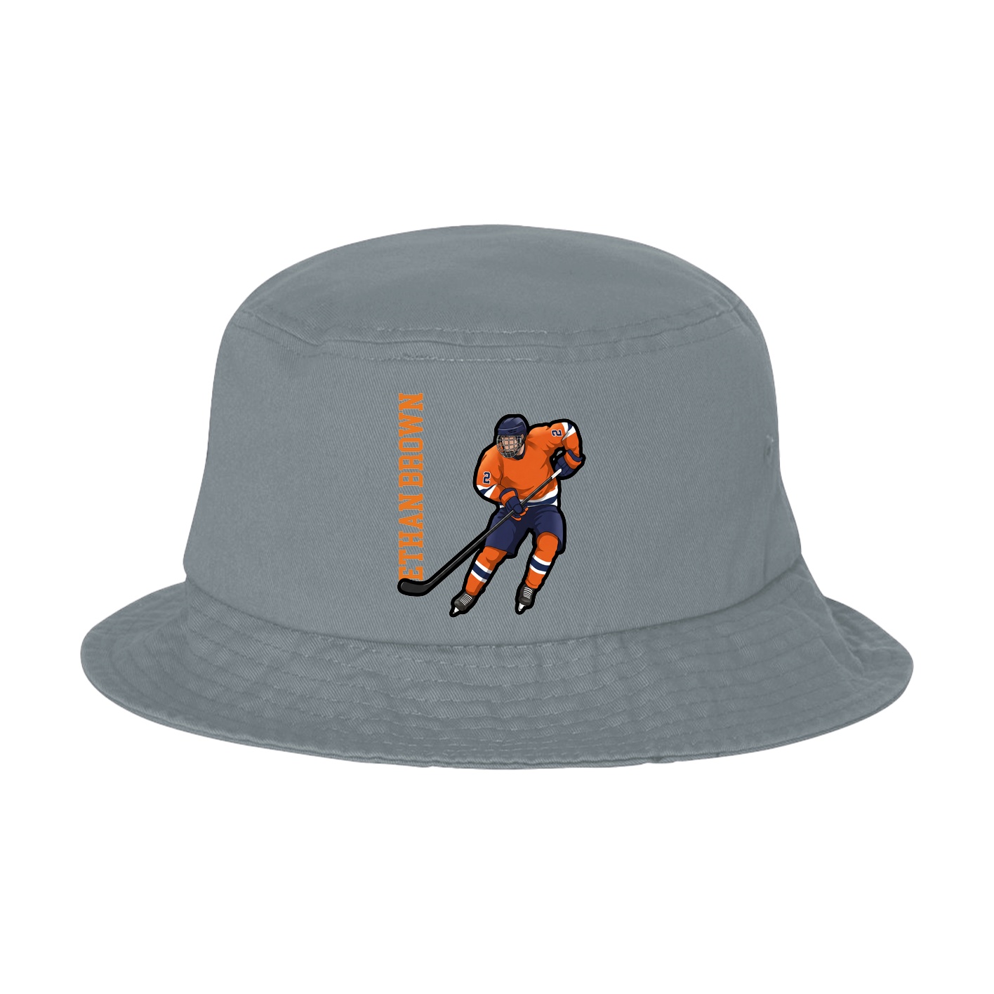 Bucket Cap — Name Vertical in Grey