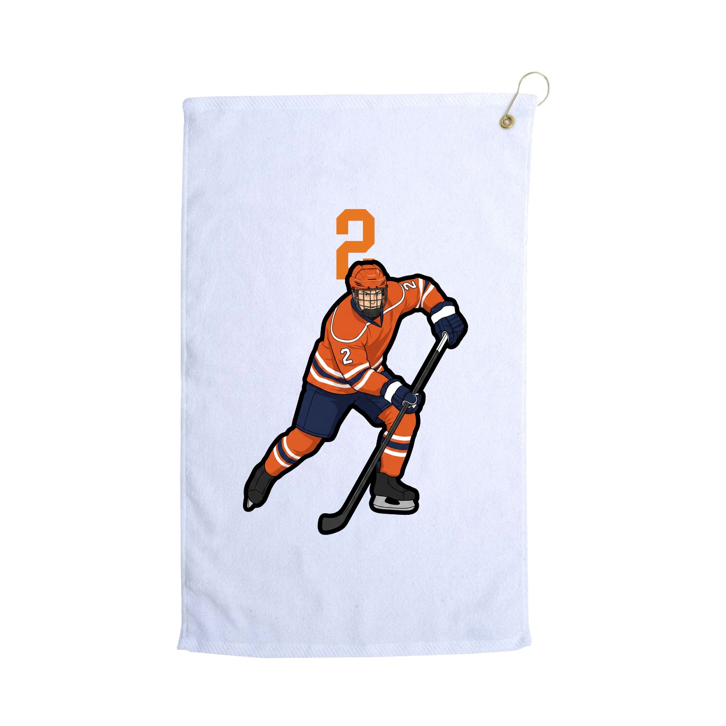 Golf Towel — Number Top in White