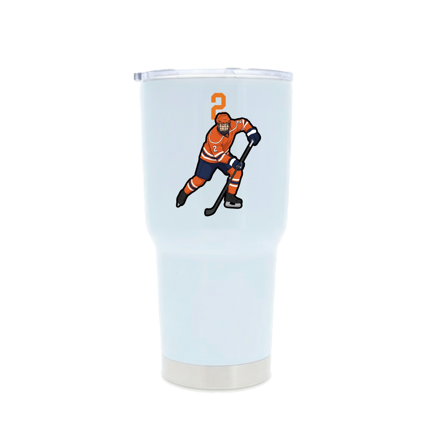 30oz Stainless Steel Tumbler — Number Top in White