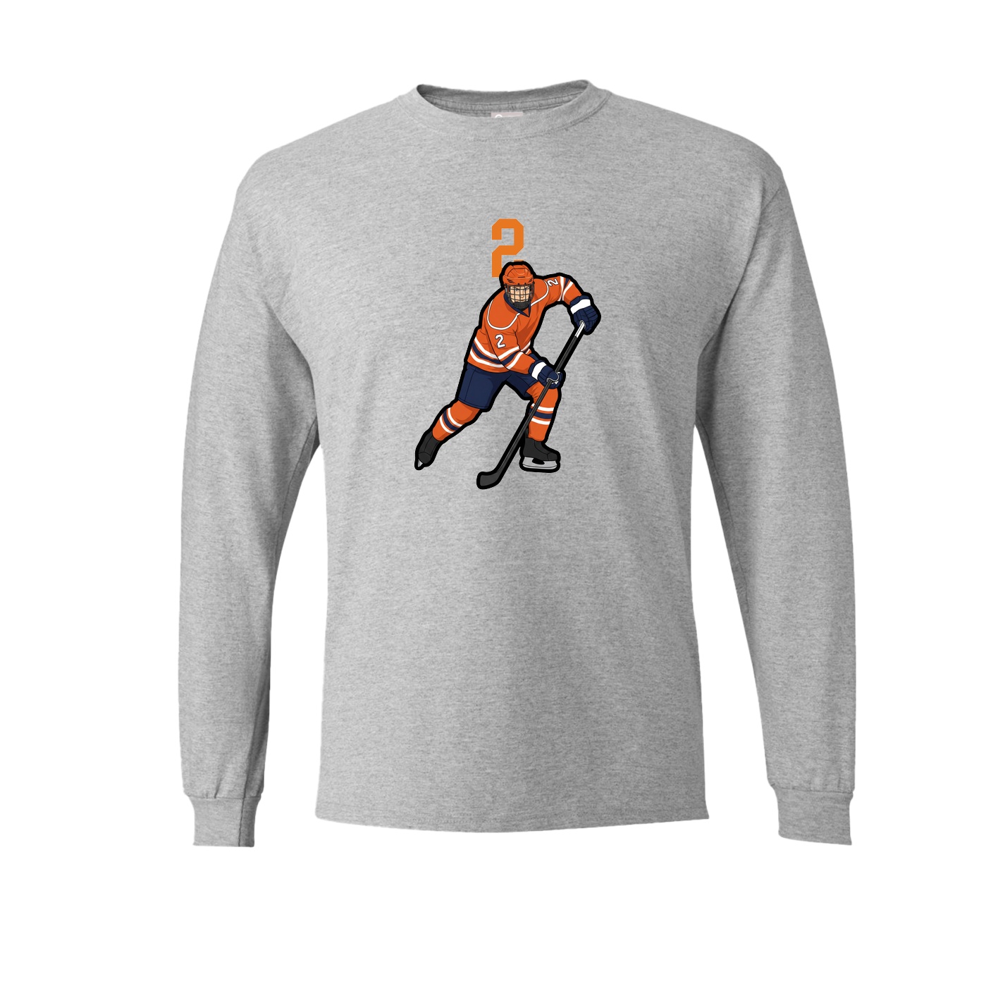 Long Sleeve Tee — Number Top in Grey